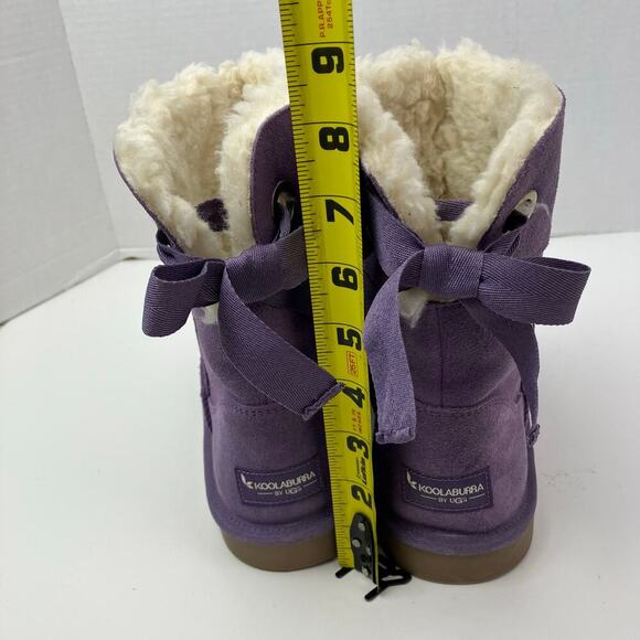 Koolaburra by UGG Sz 5 Andrah Suede Short Boots Elderberry Purple Lavender Bow - Picture 8 of 16